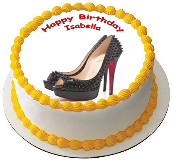 STILETTO SHOE 7.5 PREMIUM Edible RICE Cake Topper CAN BE PERSONALISED D1