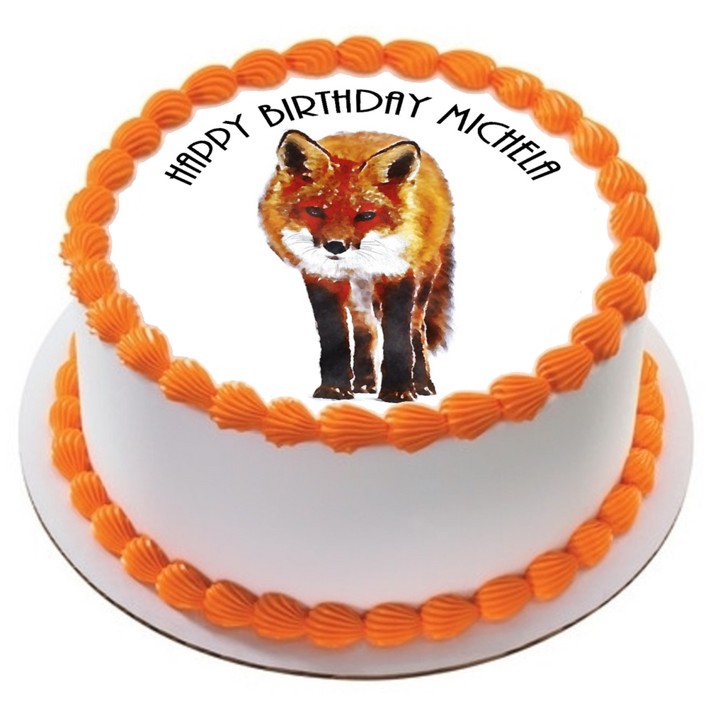 FOX 7.5" ROUND RICE WAFER PAPER EDIBLE PREMIUM CAKE TOPPER D2