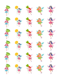 FAIRIES MIX 30 x 4cm PREMIUM EDIBLE RICE PAPER ROUND CUP CAKE TOPPERS MAGICAL D2