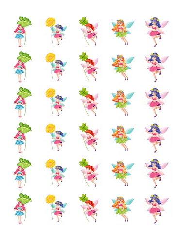 FAIRIES MIX 30 x 4cm PREMIUM EDIBLE RICE PAPER ROUND CUP CAKE TOPPERS MAGICAL D2