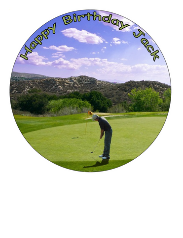 GOLF GOLFING 7.5 PREMIUM Edible ICING Cake Topper DECORATION GOLFER D2