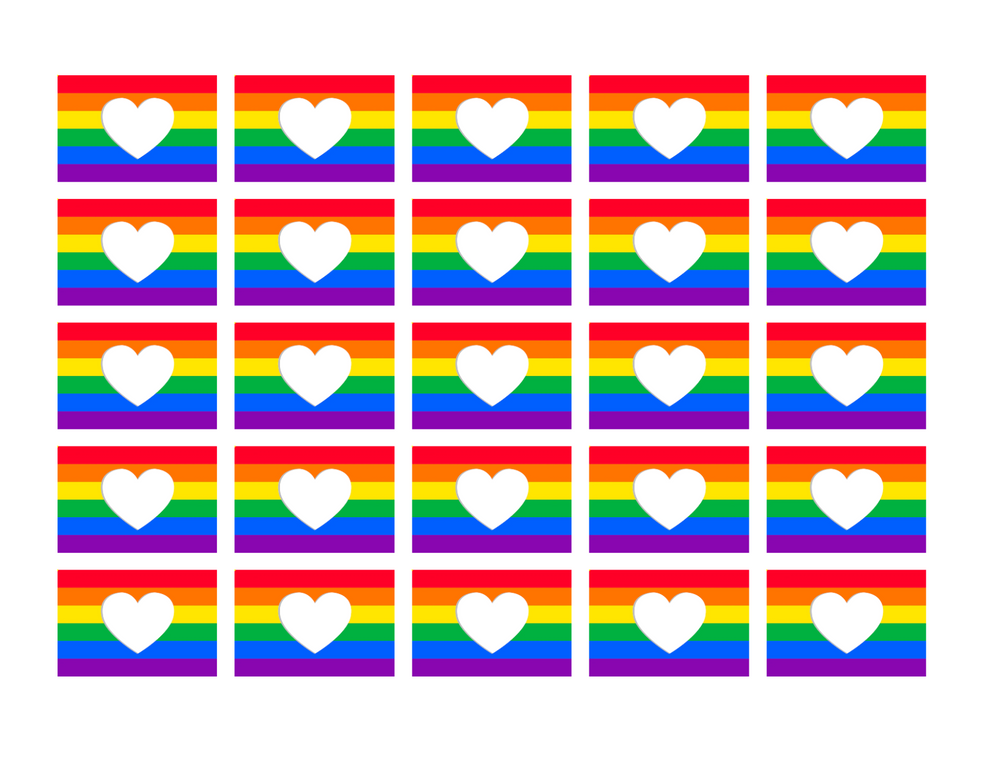 PRIDE 25 x 4.5CM X 3CM PREMIUM EDIBLE RECTANGLE ICING CUP CAKE TOPPERS ...