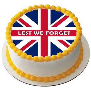 REMEMBRANCE DAY CAKE TOPPER 7.5" PREMIUM EDIBLE RICE PAPER GIFT LEST WE FORGET 1