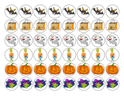 HALLOWEEN 96 x 3cm PREMIUM MIXED RICE PAPER DECORATION CAKE TOPPERS D10