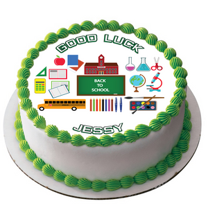 SCHOOL 7.5" ROUND ICING EDIBLE PREMIUM CAKE TOPPER 19CM DIAMETRE D1