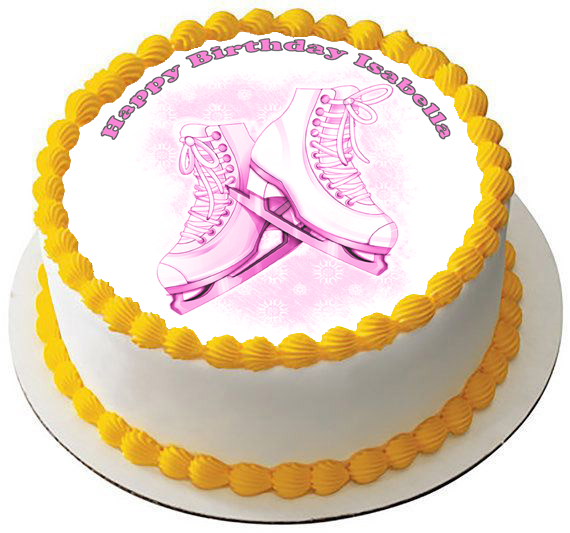 ICE SKATING BOOTS 7.5" PREMIUM Edible ICING Cake Topper CAN BE PERSONALISED D2