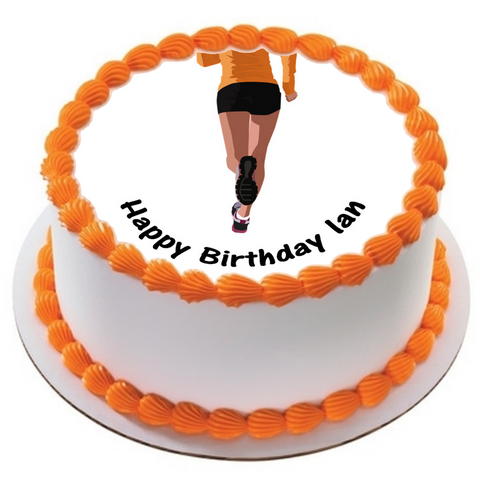 RUNNING 7.5" ROUND ICING EDIBLE PREMIUM CAKE TOPPER 19CM DIAMETRE D1