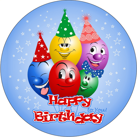 Happy Birthday 7.5 PREMIUM Edible ICING Cake Topper D3 - KraftyDesigns