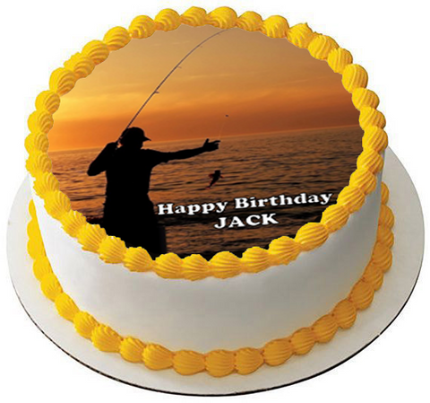 FISHING 7.5 PREMIUM Edible ICING Cake Topper DECORATION FATHERS DAY MAN D4