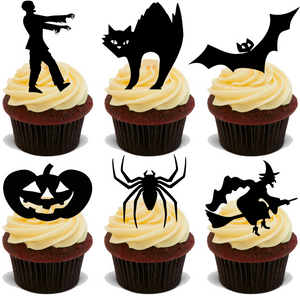 HALLOWEEN Edible Cake Topper SILHOUETTE PREMIUM 30X FLAT STAND UP rice paper D15