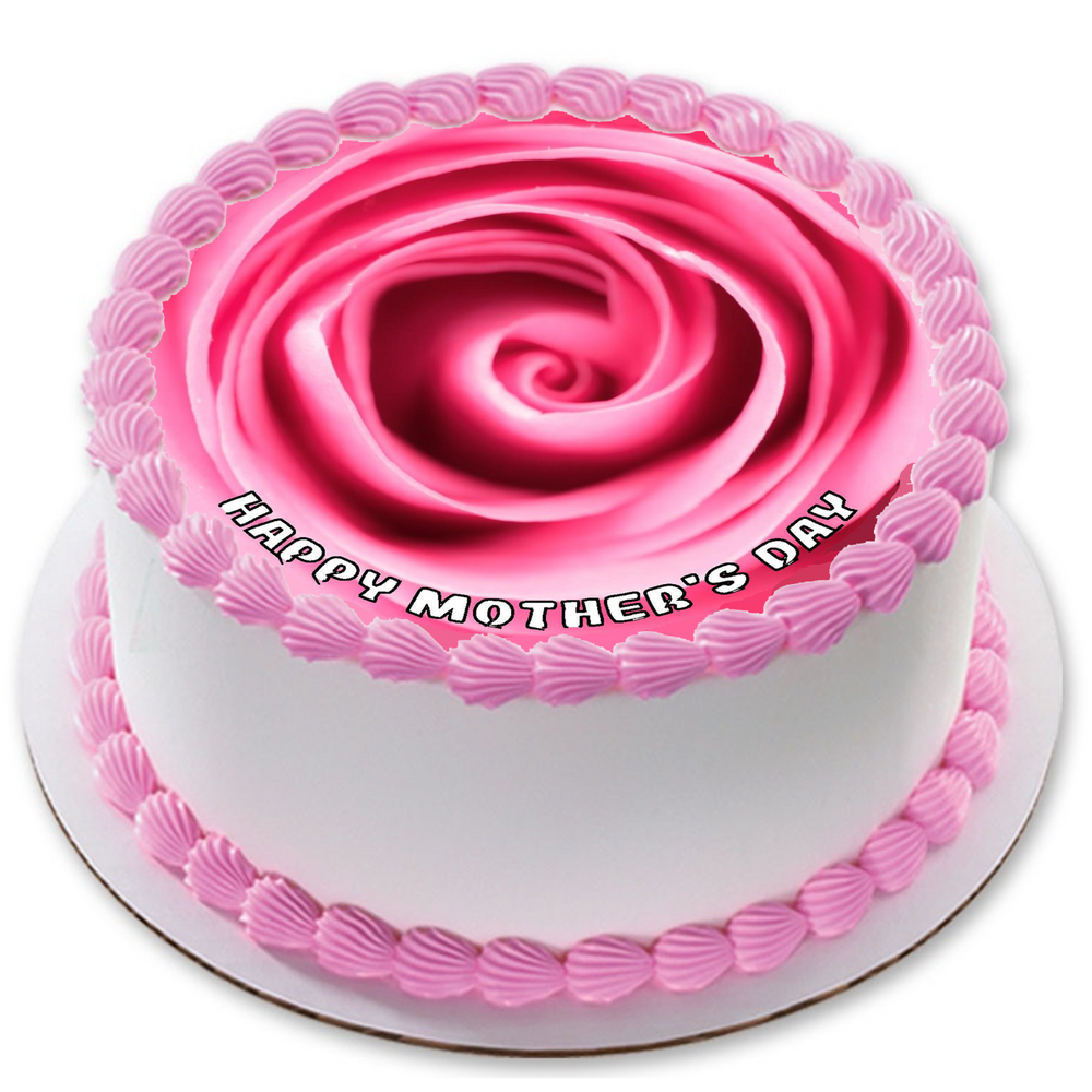 MOTHERS DAY 7.5" ROUND RICE WAFER PAPER EDIBLE PREMIUM CAKE TOPPER MUM D9