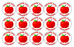 THANK YOU BEST TEACHER - 15 x 40mm/1.5" Premium Rice Paper Cup Cake Toppers D5