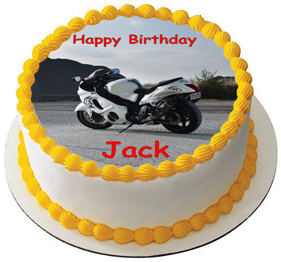 MOTORBIKE 7.5 PREMIUM Edible RICE WAFER Cake Topper CAN BE PERSONALISED D6