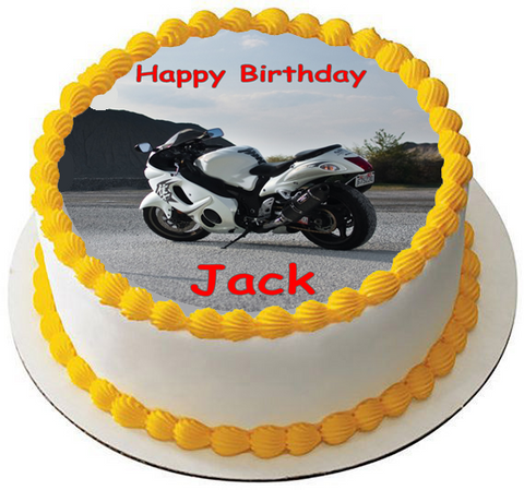 MOTORBIKE 7.5 PREMIUM Edible RICE WAFER Cake Topper CAN BE PERSONALISED D6