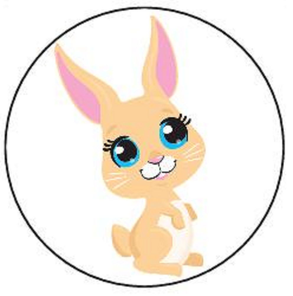 RABBIT 30 x 4cm PREMIUM EDIBLE RICE PAPER ROUND CUP CAKE TOPPERS CUTE BUNNY D12