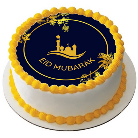 EID MUBARAK 7.5" ROUND ICING EDIBLE PREMIUM CAKE TOPPER 19CM DIAMETRE D6