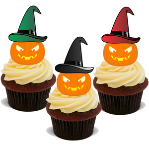 HALLOWEEN PUMPKIN BUMPER MIX PREMIUM 30X FLAT STAND UP Edible Cake Toppers D17