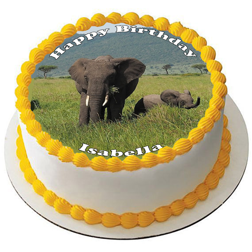 ELEPHANT 7.5" PREMIUM Edible ICING Cake Topper DECORATION D1