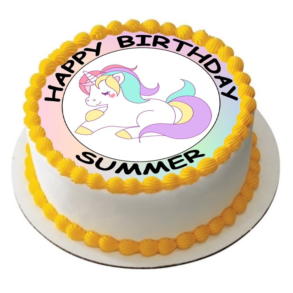 UNICORN 7.5" PREMIUM EDIBLE HORSE ICING CAKE TOPPER CAN BE PERSONALISED D4