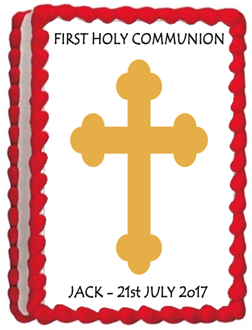 HOLY COMMUNION A4 PREMIUM Edible RICE WAFER Cake Topper CAN BE PERSONALISED D2