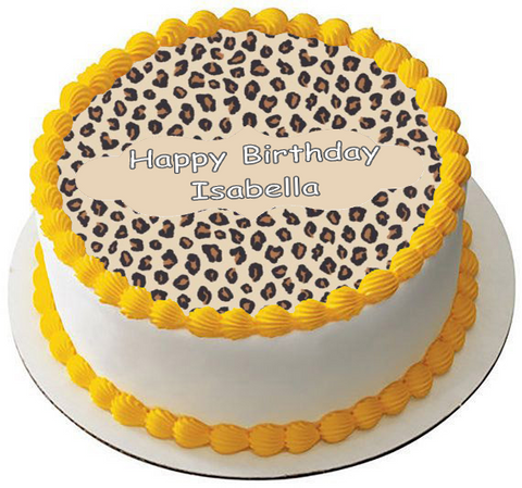LEOPARD PRINT 7.5 PREMIUM Edible ICING Cake Topper CAN BE PERSONALISED D1