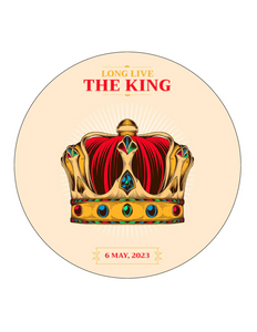 KING CHARLES III CORONATION 7.5" ICING EDIBLE PREMIUM CAKE TOPPER ROYAL D7