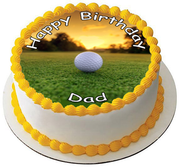 GOLF FATHERS DAY 7.5 PREMIUM Edible RICE CARD Cake Topper DECORATION D1