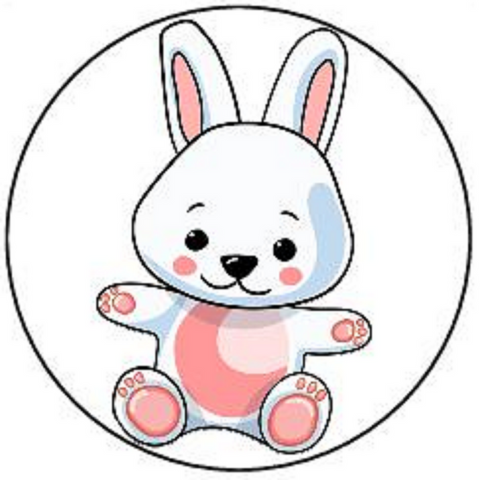 RABBIT  30 x 4cm PREMIUM EDIBLE ICING ROUND CUP CAKE TOPPERS BUNNY CUTE D10