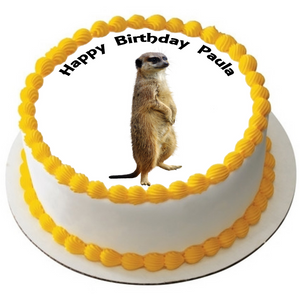 MEERKAT 7.5" ROUND RICE WAFER PAPER EDIBLE PREMIUM CAKE TOPPER D1