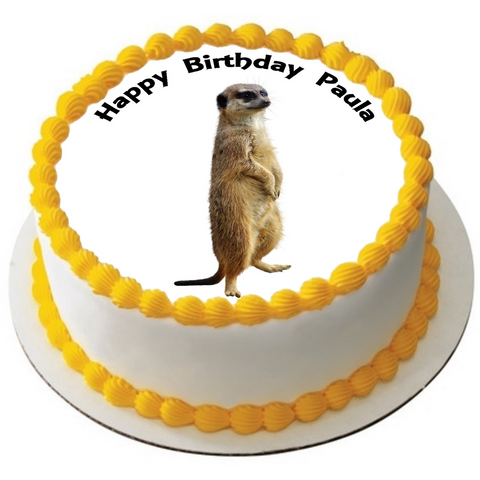 MEERKAT 7.5" ROUND RICE WAFER PAPER EDIBLE PREMIUM CAKE TOPPER D1