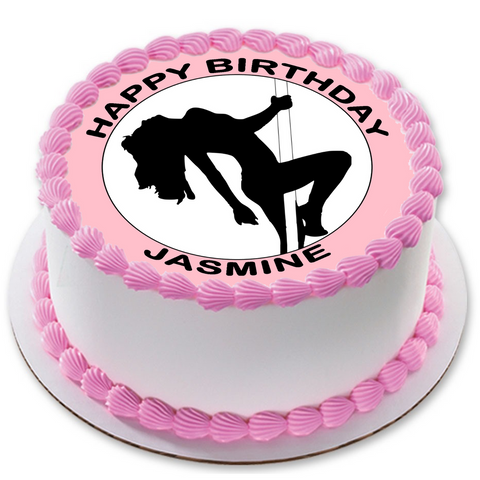 POLE DANCE DANCING 7.5" PREMIUM Edible ICING Cake Topper CAN PERSONALISE D1