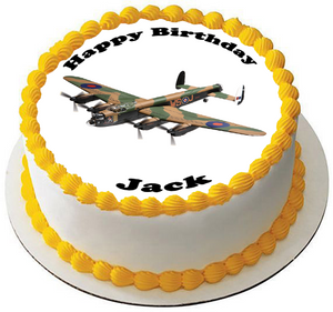 LANCASTER BOMBER WW2 7.5 PREMIUM Edible RICE Cake Topper CAN BE PERSONALISED D1