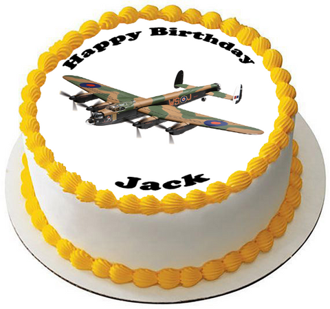 LANCASTER BOMBER WW2 7.5 PREMIUM Edible RICE Cake Topper CAN BE PERSONALISED D1