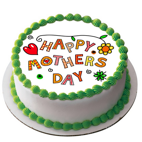 MOTHERS DAY 7.5" ROUND ICING EDIBLE PREMIUM CAKE TOPPER 19CM DIAMETRE MUM D7