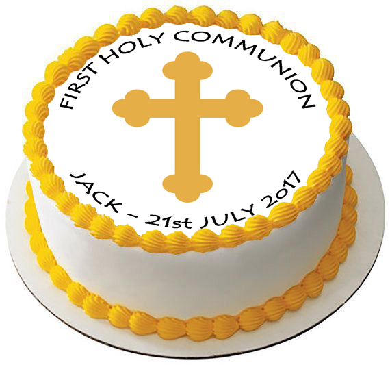 HOLY COMMUNION 7.5 PREMIUM Edible RICE WAFER Cake Topper CAN BE PERSONALISED D2