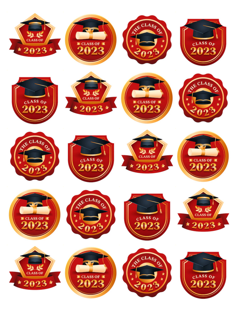 GRADUATION 20 x 5cm PREMIUM EDIBLE RICE PAPER CUP CAKE TOPPERS D5 ...