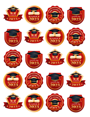 GRADUATION 20 x 5cm PREMIUM EDIBLE RICE PAPER CUP CAKE TOPPERS D5