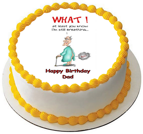 Happy Birthday Old Man 7.5 PREMIUM Edible RICE Cake Topper CAN PERSONALISED D1