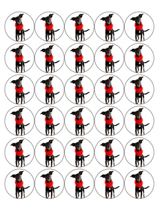 MIXED BREED DOG 30 x 4cm PREMIUM EDIBLE RICE PAPER ROUND CUP CAKE TOPPERS D1