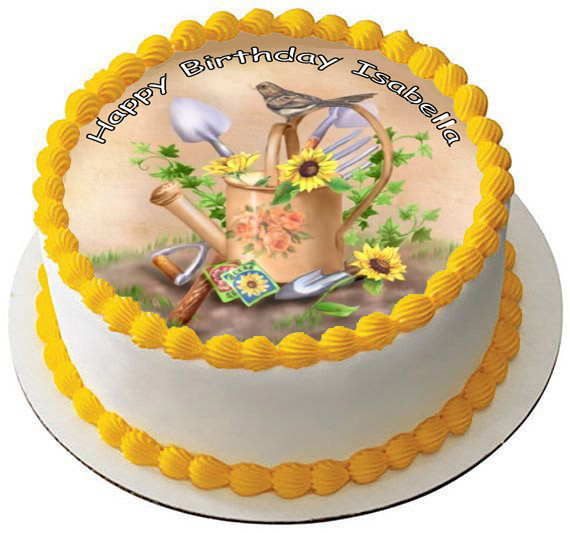 Edible Rice Topper GARDENING 7.5 PREMIUM Edible RICE WAFER CARD Cake Topper DECORATION D2 ...
