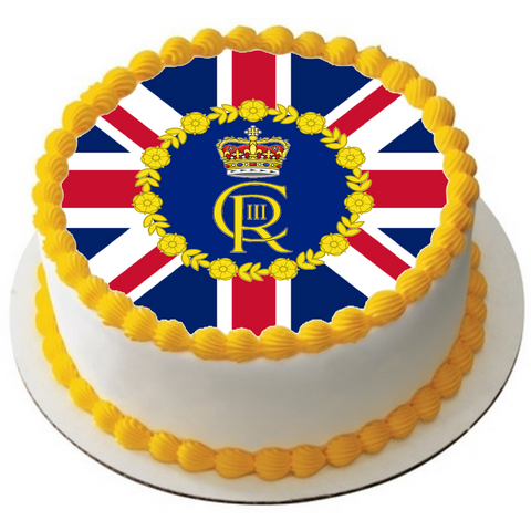 KING CHARLES III CORONATION 7.5" PREMIUM ICING CAKE TOPPER D3 HRH 3rd MONARCHY