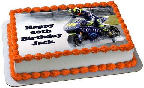 MOTORBIKE A4 PREMIUM Edible ICING Cake Topper CAN BE PERSONALISED D3