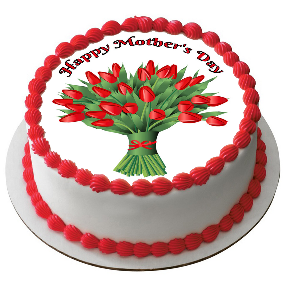 MOTHERS DAY 7.5" ROUND RICE WAFER PAPER EDIBLE PREMIUM CAKE TOPPER MUM D8