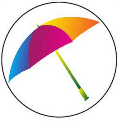 UMBRELLA 30 x 4cm PREMIUM EDIBLE RICE PAPER ROUND CUP CAKE TOPPERS RAIN D1 - KraftyDesigns