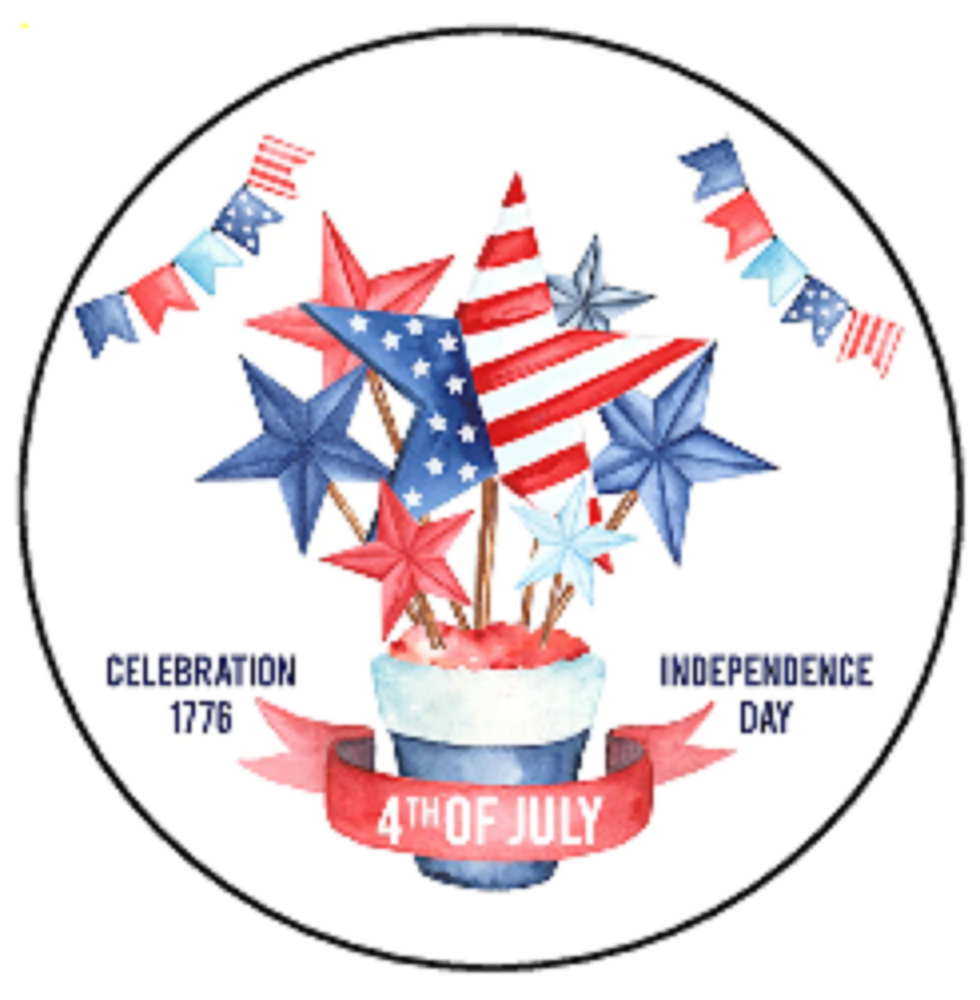 INDEPENDENCE DAY 30 x 4cm PREMIUM EDIBLE ICING ROUND CUP CAKE TOPPERS 4 JULY D4