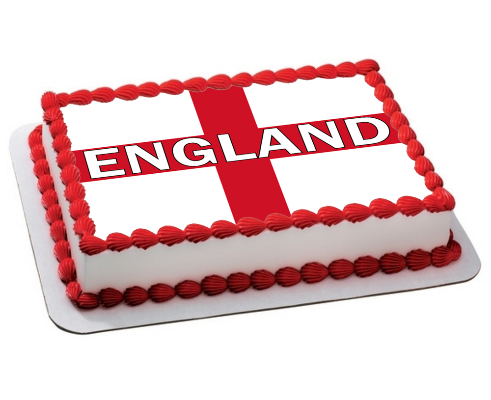 ENGLAND WORLD CUP 2018 ENGLISH FLAG A4 PREMIUM Edible ICING Cake Topper D3