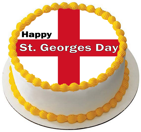 ENGLAND ST GEORGES DAY ENGLISH FLAG 7.5 PREMIUM Edible ICING Cake Topper UK D2