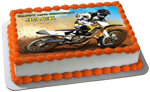MOTORBIKE A4 PREMIUM Edible ICING Cake Topper CAN BE PERSONALISED D2