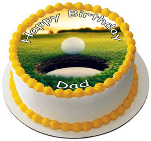 GOLF FATHERS DAY 7.5 PREMIUM Edible RICE CARD Cake Topper DECORATION D2