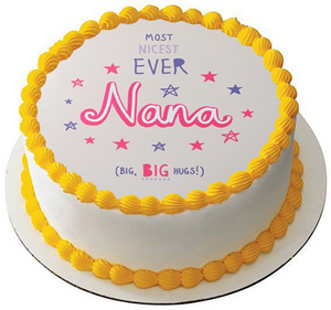 NANA NICEST EVER NAN 7.5" PREMIUM Edible RICE Cake Topper Grandmother Granny D1